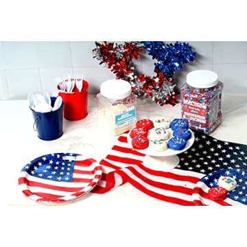Football Sprinkles - 10 oz - Red White and Blue Star Sprinkles - Star Confetti Sprinkles for Cupcakes - Patriotic Sprinkles for Baking - Bulk Sprinkles