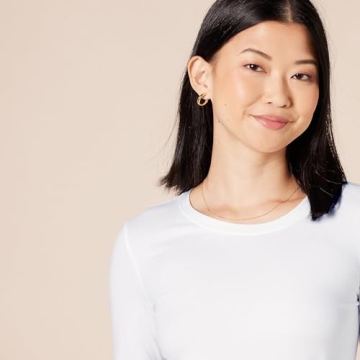 Classic-Fit Long-Sleeve Crewneck T-Shirt for Women