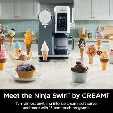 Ninja Swirl by CREAMi Ice Cream and Soft Serve Maker, Sorbet, Milkshake, Frozen Yogurt, Low Calories...