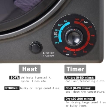 CTT 3.5 cu.ft Portable Dryer: Efficient 1500W Compact Solution for Laundry in Small Spaces