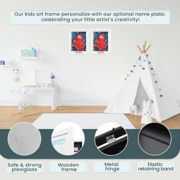 Kids Art Frames Changeable - Personalized Artwork Frames Set of 2 for Children