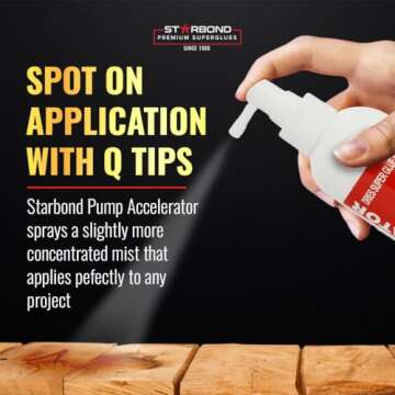 Starbond Pinocchio Pump CA Glue Accelerator, Instantly Dries Super Glue, 8 oz