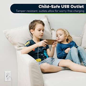 TOPGREENER 3.6A USB Wall Outlet Charger(Upgraded), 15A Duplex Tamper-Resistant Receptacles Plug, Charging Power Outlet with USB Ports, Electrical USB Socket, UL Listed, TU2153A-6PCS, White, 6 Pack