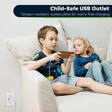 TOPGREENER 3.6A USB Wall Outlet Charger(Upgraded), 15A Duplex Tamper-Resistant Receptacles Plug, Charging Power Outlet with USB Ports, Electrical USB Socket, UL Listed, TU2153A-6PCS, White, 6 Pack