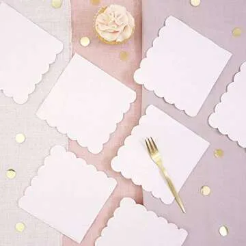 Meri Meri Disposable Paper Napkins (Pack of 20), Scalloped Edge, 2 Sizes, 15 Colors, Party Napkins