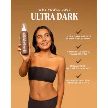 Ultra Dark Tanning Mousse 7oz - Sunless Self-Tanner for a Natural, Streak-Free Glow, Lightweight & F...