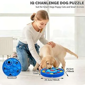 Yoboeew Dog Puzzle Toys Interactive Toy for Puppy IQ Stimulation &Treat Training Games Treat Dispenser for Smart Dogs, Puppy &Cats Fun Feeding (Level 1-3)…
