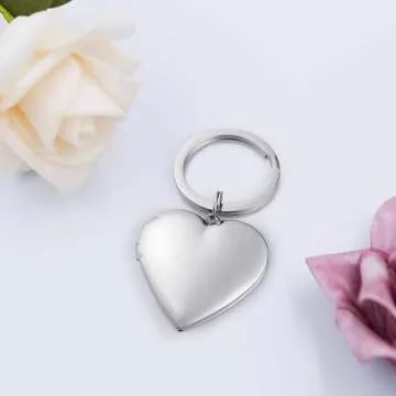PHOCKSIN Silver Heart Keychain for Beautiful Memories and Gifts