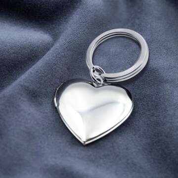 PHOCKSIN Silver Heart Keychain for Beautiful Memories and Gifts