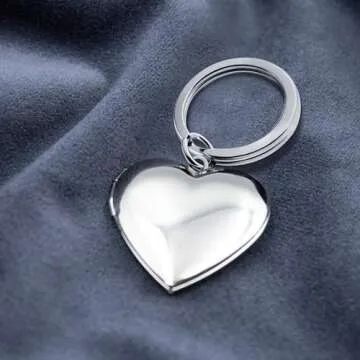 PHOCKSIN Silver Heart Keychain for Beautiful Memories and Gifts