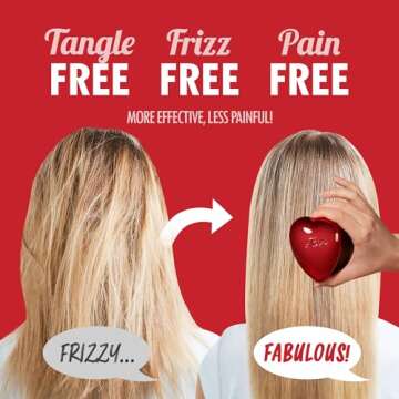 ReFa HEART BRUSH ROSE GOLD | Heart Shaped Detangling Brush for Women | Small Hair Brush for Thick Hair | Hair Detangler Hair Brush Travel Hair