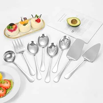 Elegant 8 Piece Stainless Steel Serving Set for All Occasions