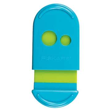 Fiskars Squeeze Sharpener for Kids 5+ - Crayon and Pencil Sharpener - Back to School Supplies - Color May Vary