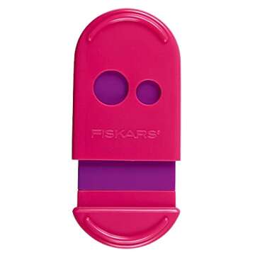 Fiskars Squeeze Sharpener for Kids 5+ - Crayon and Pencil Sharpener - Back to School Supplies - Color May Vary