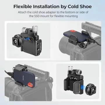 SMALLRIG SSD Mount Bracket SSD Holder for Samsung T5 SSD, for SanDisk SSD, Compatible Cage for BMPCC 4K & 6K, for Z Cam E2 & for Sigma fp, Compatible with iPhone 15 Pro Max Phone Cage