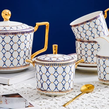 Elegant CwlwGO 15-Piece Porcelain Tea Service Set