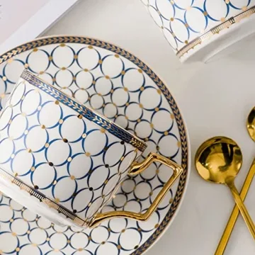 Elegant CwlwGO 15-Piece Porcelain Tea Service Set