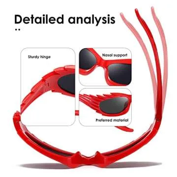 kimorn Wrap Around Sunglasses Womens men Swift Oval Trendy Futuristic Sport Shades Y2K Sun Glasses K1422 (Red Frame Black Lens)