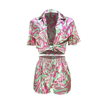 Stylish Women 2 Piece Floral Short Set for Summer Fun