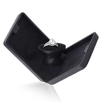 Noble Pack Pop the Question Ring Box - Flat & Slim Engagement Ring Box for Proposal or Special Occasion (Black)