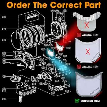 Dryer Lint Filter Screen Trap Replaces For LG DLE3400W DLE3500W DLE3170W DLE2701V DLE3050W DLE3180W ...