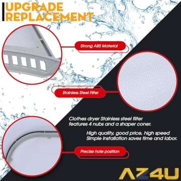 Dryer Lint Filter Screen Trap Replaces For LG DLE3400W DLE3500W DLE3170W DLE2701V DLE3050W DLE3180W DLE3360W DLE3400 DLE3075W DLE317DW DLE2601W DLE2601R DLE4970W DLE3600V DLE3300W DLEX3370 DLEX3250R