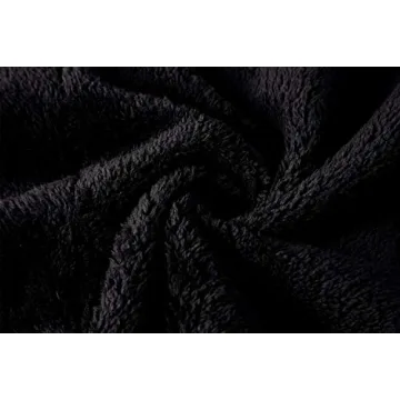 Angashion Women's Fuzzy Fleece Lapel Open Front Long Cardigan Coat Faux Fur Warm Winter Outwear Jackets Black S