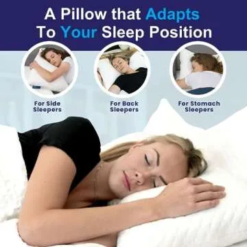 Sidney Sleep Bed Pillow for Side and Back Sleepers - Adjustable Filling - Memory Foam Pillow for Neck and Shoulder Pain - Customizable Loft - King Size - Additional Foam Bag Included (White)