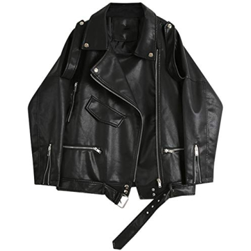 LY VAREY LIN Women's Faux Leather Motor Jacket
