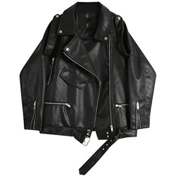 LY VAREY LIN Women's Faux Leather Motor Jacket