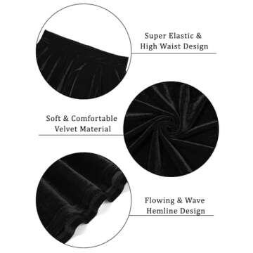 Women's Plus Size Mini Skirt Vintage Velvet High Waisted Goth Winter Skirts