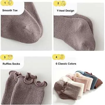 Exegawe Baby Girls Socks Cotton Toddler Knee-High Stockings Kids Cozy Warm Solid Color Ruffles Long Socks for 0-5T(Solid 6 Pairs,XS/0-6m)