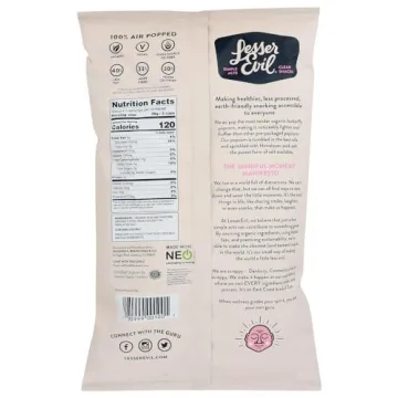 Lesser Evil Buddha Bowl Organic Popcorn Himalayan Pink Salt