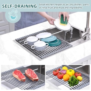 Ohuhu Roll Up Dish Drying Rack Over The Sink Solutions