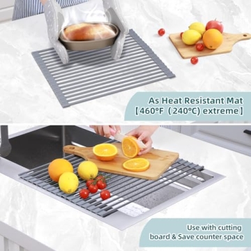 Ohuhu Roll Up Dish Drying Rack Over The Sink Solutions