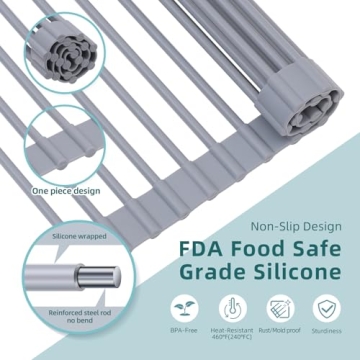 Ohuhu Roll Up Dish Drying Rack Over The Sink Solutions