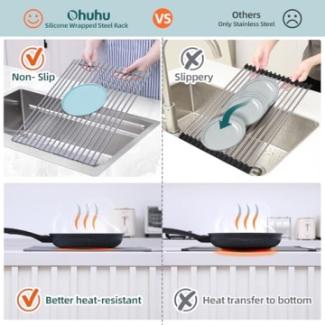 Ohuhu Roll Up Dish Drying Rack Over The Sink Solutions