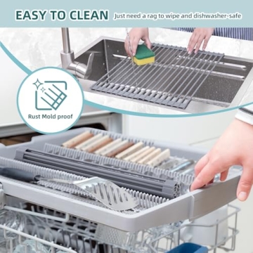 Ohuhu Roll Up Dish Drying Rack Over The Sink Solutions