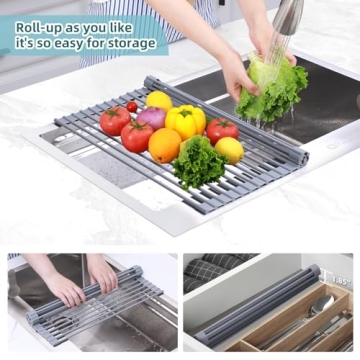 Ohuhu Roll Up Dish Drying Rack Over The Sink Solutions