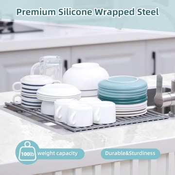 Ohuhu Roll Up Dish Drying Rack Over The Sink Solutions