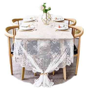 Gorgeous White Lace Tablecloth - Vintage Charm for Events