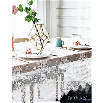 Gorgeous White Lace Tablecloth - Vintage Charm for Events