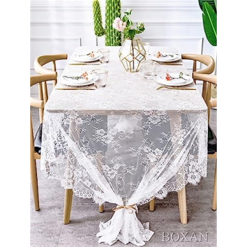 Gorgeous White Lace Tablecloth - Vintage Charm for Events