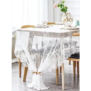 Gorgeous White Lace Tablecloth - Vintage Charm for Events