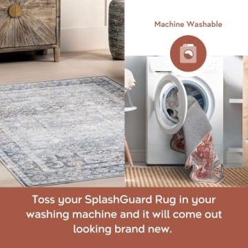 nuLOOM 8x10 Washable Area Rug with Waterproof Protection