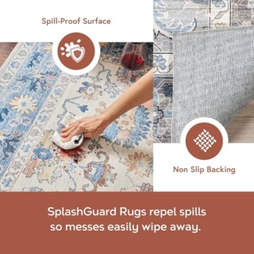 nuLOOM 8x10 Washable Area Rug with Waterproof Protection