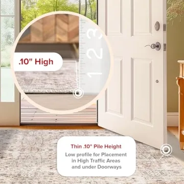 nuLOOM 8x10 Washable Area Rug with Waterproof Protection