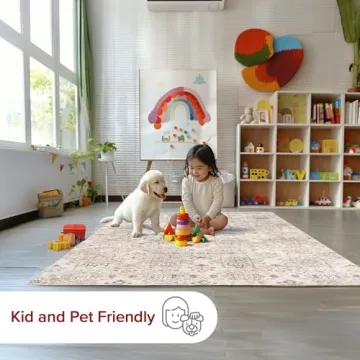 nuLOOM 8x10 Washable Area Rug with Waterproof Protection