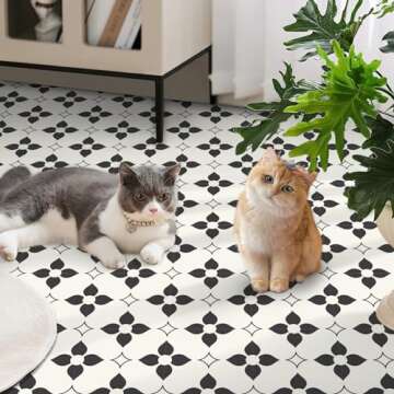 MORCART Peel and Stick Water-Resistant Floor Tiles