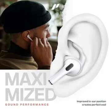 Proof Labs 3 Pairs for AirPods Pro 1st Gen Ear Hooks Covers [Added Storage Pouch] Accessories Compatible with Apple AirPods Pro Generation 1 (White)